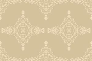 Detailed ornamental damask pattern with ethnic linework. vector