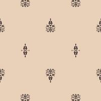 Elegant ornamental ethnic pattern in damask repeat style. vector