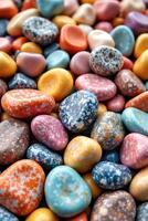 Colorful Decorative Pebbles and Stones for Art and Design Projects photo
