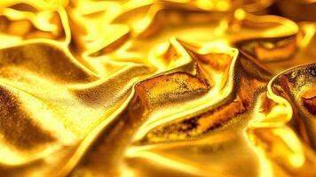 Shimmering Golden Fabric Texture with Soft Folded Design and Light photo