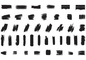 brush Silhouette paint stroke set and texture grunge element bundle vector