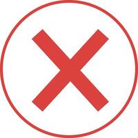Red Cancel Button in an Outline Circle, No Entry Sign vector