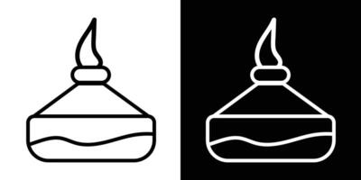 Simple outline of a spirit lamp, a common laboratory tool for heating and sterilization, clean line art illustration for science and medical themes, high resolution available. vector