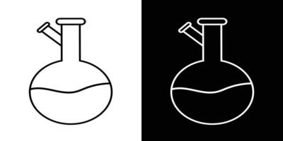 Round bottom flask simple design on black and white backgrounds vector