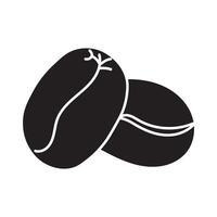 Two coffee beans silhouette. Simple design vector
