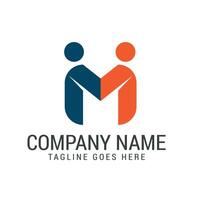 Creative Letter M Connection and Human Logo Design Templates vector