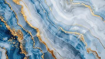 Beautiful Blue and Gold Abstract Wave Pattern for Background Design photo