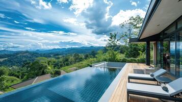 Modern Villa with Infinity Pool and Scenic Mountain View photo