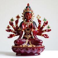 Colorful multi-armed deity statue with intricate design details photo