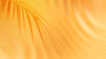 Summer gradient background with a palm leaf shadow. Bright colorful warm summer colors. Gradient background in yellow orange colors with soft transitions. Great for poster, banner. illustration vector