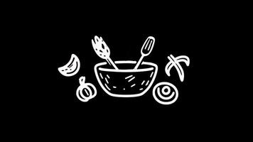 Hand Drawn Chalk Salad Ingredients Animation video