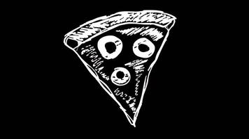 Hand Drawn Chalk Pizza Slice Character Animation video