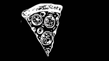 Chalk Doodle Single Pizza Slice Animation Sketch video