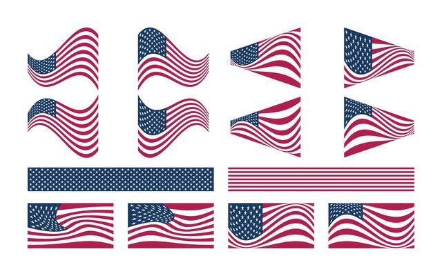 Modern US Flag Design Pack for 4th of July Independence Day Graphics