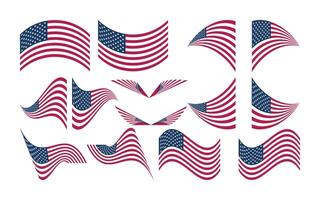 Bundle of American Flag Style Vectors for 4th of July Independence Day Graphics