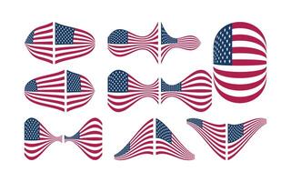 Creative Styles of United States Flag for 4th of July Independence Day Graphics vector