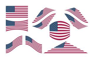 Patriotic USA Flag Graphics Set for 4th of July Independence Day Graphics vector