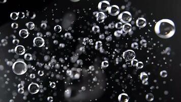 Artistic Bubble Particle Field In Black video