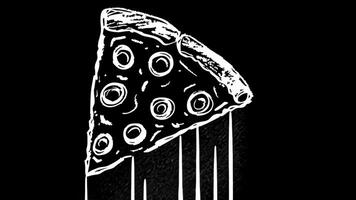 Animated Chalk Sketch Pizza Slice Triangular Illustration video