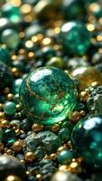 Beautiful Close-Up of Colorful Decorative Beads and Stones photo