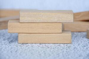 Wooden blocks with customizable space for text or ideas. Copy space concept photo