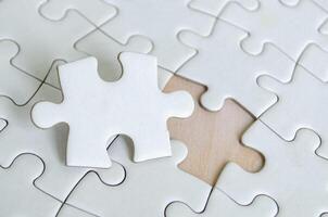 Connection of a puzzle part in perfect harmony demonstrating logic clarity and teamwork in design photo