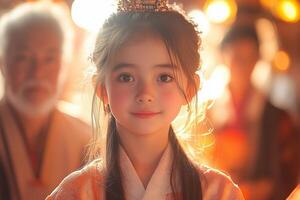a young girl participating in a coming of age ceremony photo