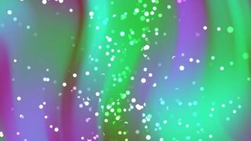 Green and purple abstract background with white bokeh lights perfect for naturethemed designs, spring concepts, artistic projects, and festive visuals. video