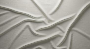Elegant minimalist textile artwork showcases flowing fabric folds and shadows photo