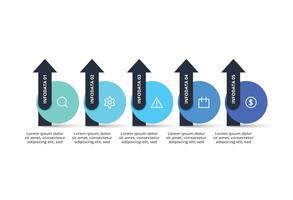 Process chart. Elements of graph, diagram with 5 steps, options, parts or processes vector