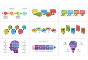 Set creative concept for infographic with 4, 5, 6, 8 steps, template for web on a black background. vector