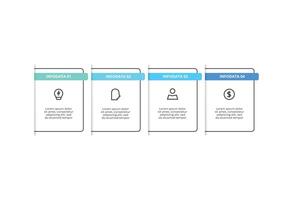 Creative concept for infographic with 4 steps, options. Business data visualization. vector