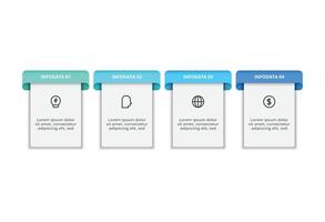Workflow concept for infographic with 4 steps. Business data visualization. vector