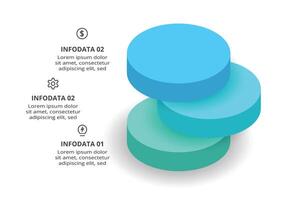 Workflow concept for infographic with 3 steps, options, parts or processes. vector