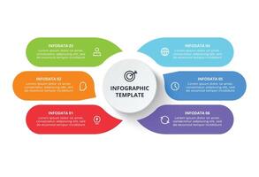 Process chart. Elements of graph, diagram with 6 steps, options, vector