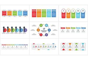 Set creative concept for infographic with 4, 5, 6 steps, options, parts or processes. vector