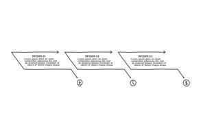 Doodle infographic elements with 3 options vector
