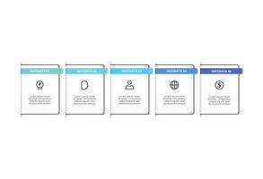 Workflow concept for infographic with 5 steps, options, parts or processes. vector