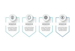 Workflow concept for infographic with 4 steps, options, parts or processes. vector