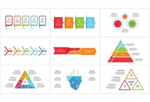 Set creative concept for infographic with 2, 3, 4, 5, 6 steps, options, parts or processes. vector