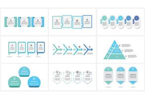 Set creative concept for infographic with 3, 4, 5 steps, template for web. vector