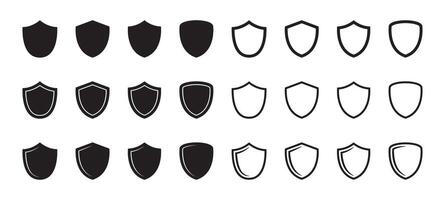 Shield icon. protection icon. Shield shapes set. vector