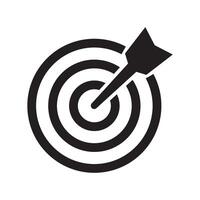 Target icon, dartboard with arrow icon. vector