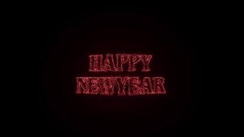 Elegance Serif Happy Newyear Text Style Exploding with firework Motion Overlay on Black Background 4k video