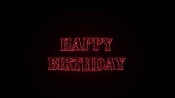 Elegance Serif Happy Birthday Text Style Exploding with firework Motion Overlay on Black Background 4k video