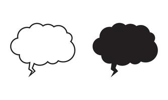 Thought cloud. Think bubble line and black. vector