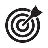 Target icon, dartboard with arrow icon. Darts target aim icon. Successful shoot. vector