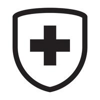Immune system icon. Medical cross in the shield icon. vector