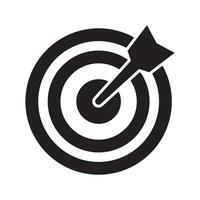 Target icon, dartboard with arrow icon. Successful shoot. Darts target aim icon. vector