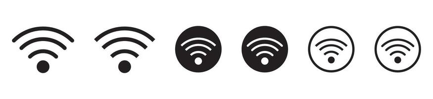 Wireless and wifi icon or wi-fi icon. Set of wi-fi icons for remote internet access. vector